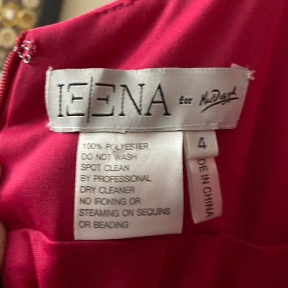 NWT Ieena for Max Duggal 26264 Plunge Faux Wrap Neck Gown in Fuchsia Size 4 - Picture 7 of 11